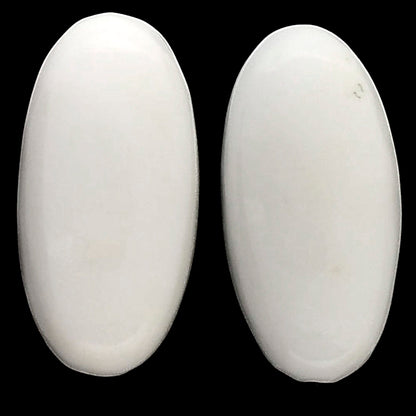 White Opal Pair 10.3x20.4x4.5 mm Oval Shape Polished Gemstone LS77-04854