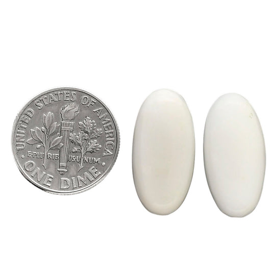 White Opal Pair 10.3x20.4x4.5 mm Oval Shape Polished Gemstone LS77-04854