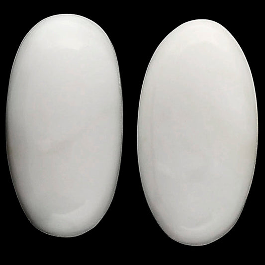 White Opal Pair 11.3x21.3x5.5 mm Oval Shape Polished Gemstone LS77-04855