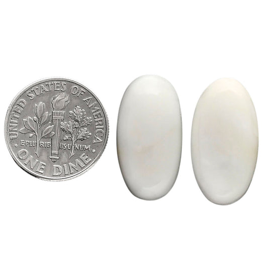 White Opal Pair 11.3x21.3x5.5 mm Oval Shape Polished Gemstone LS77-04855