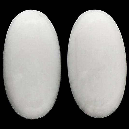 White Opal Pair 11.4x21.2x5.5 mm Oval Shape Polished Gemstone LS77-04857