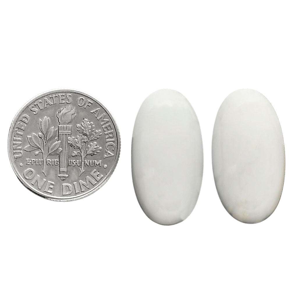 White Opal Pair 11.4x21.2x5.5 mm Oval Shape Polished Gemstone LS77-04857