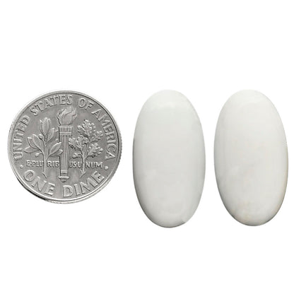 White Opal Pair 11.4x21.2x5.5 mm Oval Shape Polished Gemstone LS77-04857
