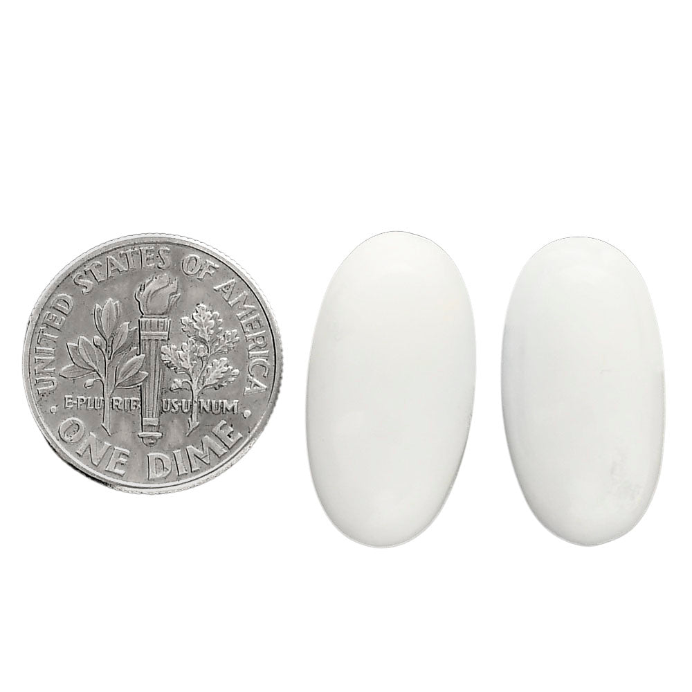 White Opal Pair 11.2x21x6 mm Oval Shape Polished Gemstone LS77-04858