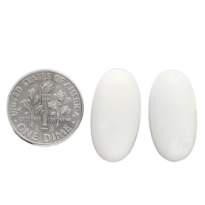 White Opal Pair 11.2x21x6 mm Oval Shape Polished Gemstone LS77-04858