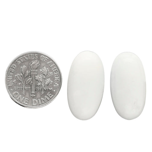 White Opal Pair 11.2x21x6 mm Oval Shape Polished Gemstone LS77-04858