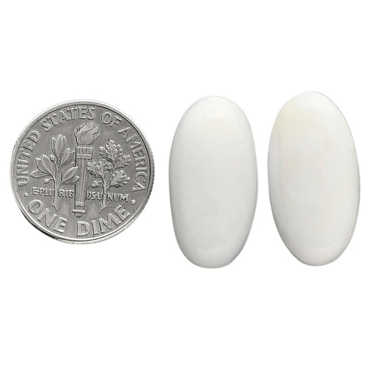 White Opal Pair 11x21x5.5 mm Oval Shape Polished Gemstone LS77-04859