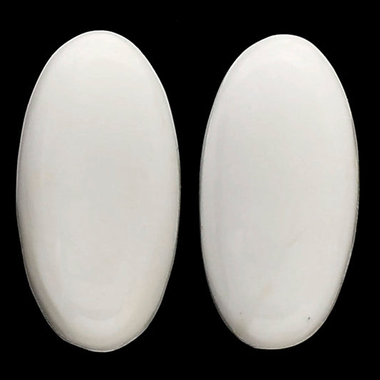 White Opal Pair 10.3x20.3x5 mm Oval Shape Polished Gemstone LS77-04860