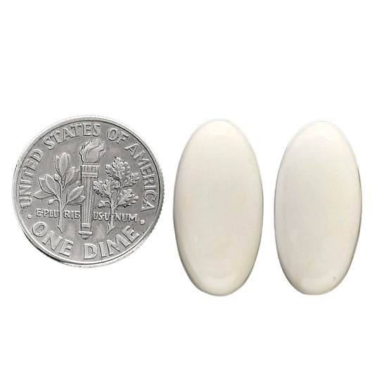 White Opal Pair 10.3x20.3x5 mm Oval Shape Polished Gemstone LS77-04860