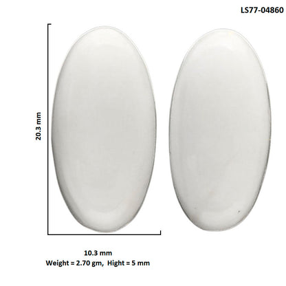 White Opal Pair 10.3x20.3x5 mm Oval Shape Polished Gemstone LS77-04860