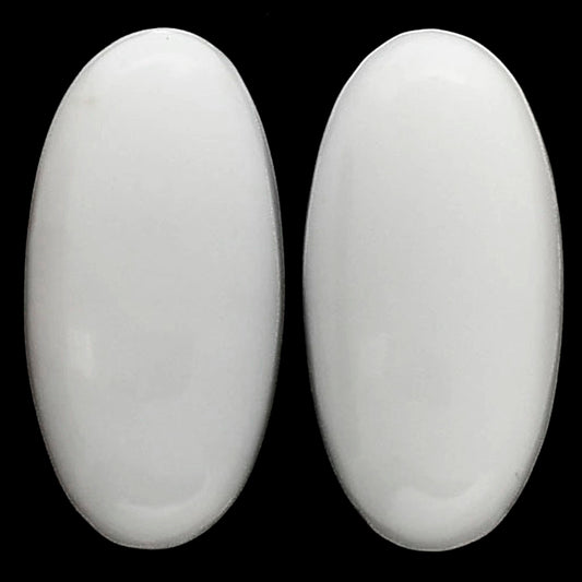 White Opal Pair 10x20.3x5 mm Oval Shape Polished Gemstone LS77-04861