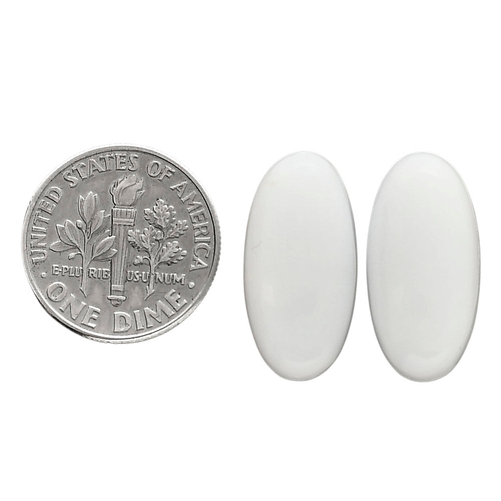 White Opal Pair 10x20.3x5 mm Oval Shape Polished Gemstone LS77-04861