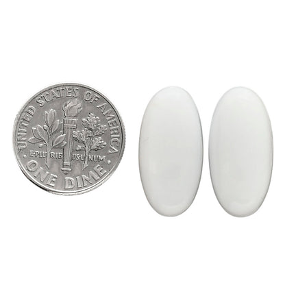 White Opal Pair 10x20.3x5 mm Oval Shape Polished Gemstone LS77-04861