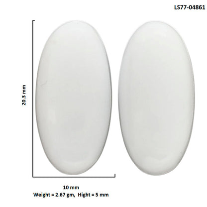 White Opal Pair 10x20.3x5 mm Oval Shape Polished Gemstone LS77-04861