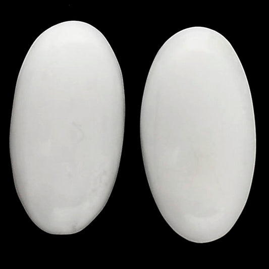 White Opal Pair 11.2x21.2x5.4 mm Oval Shape Polished Gemstone LS77-04862