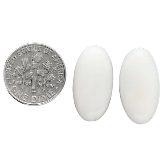 White Opal Pair 11.2x21.2x5.4 mm Oval Shape Polished Gemstone LS77-04862