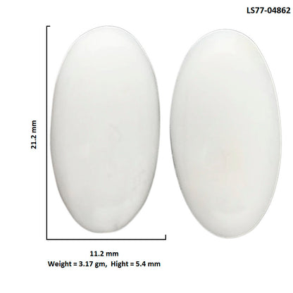 White Opal Pair 11.2x21.2x5.4 mm Oval Shape Polished Gemstone LS77-04862
