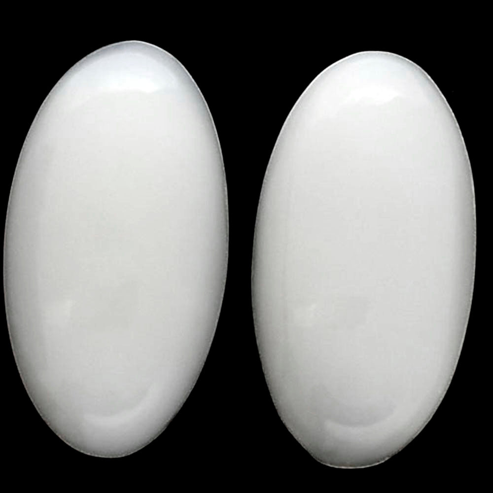 White Opal Pair 11x21x5.2 mm Oval Shape Polished Gemstone LS77-04863