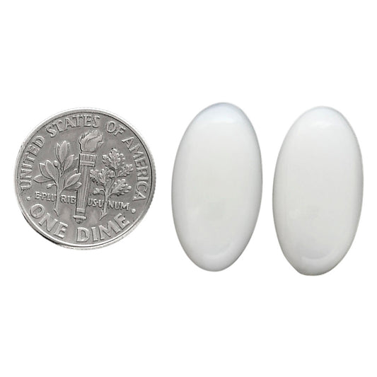 White Opal Pair 11x21x5.2 mm Oval Shape Polished Gemstone LS77-04863
