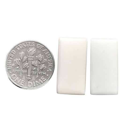White Opal Pair 10x20x4.5 mm Baguette Shape Polished Gemstone LS77-04864