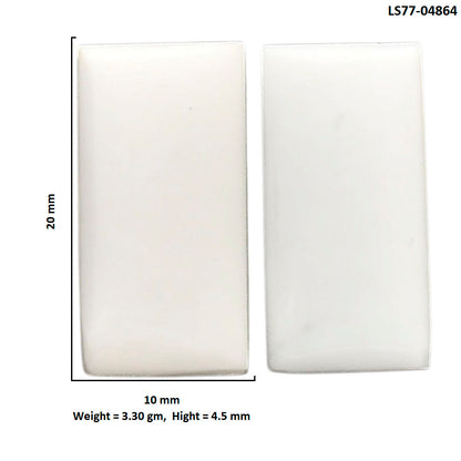 White Opal Pair 10x20x4.5 mm Baguette Shape Polished Gemstone LS77-04864