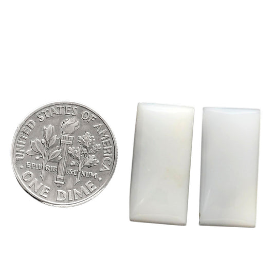 White Opal Pair 9.8x19.8x4.5 mm Baguette Shape Polished Gemstone LS77-04865