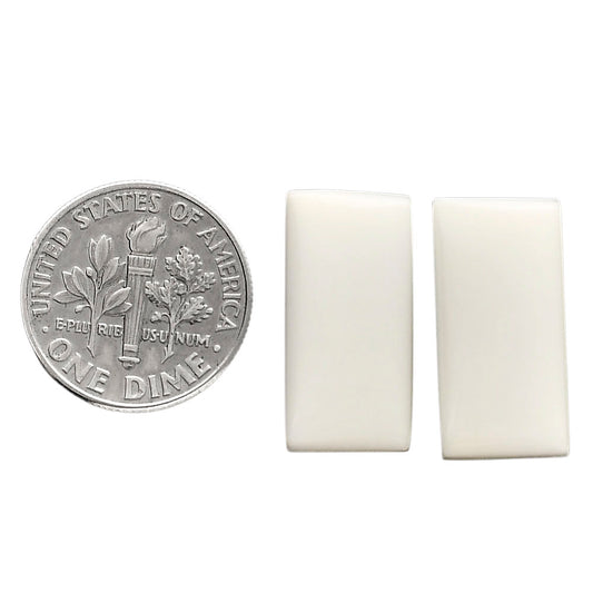 White Opal Pair 9.8x20x4.5 mm Baguette Shape Polished Gemstone LS77-04866