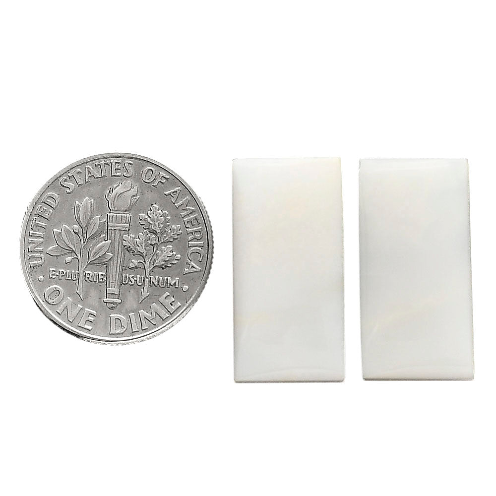 White Opal Pair 10.10x20.1x4.7 mm Baguette Shape Polished Gemstone LS77-04867