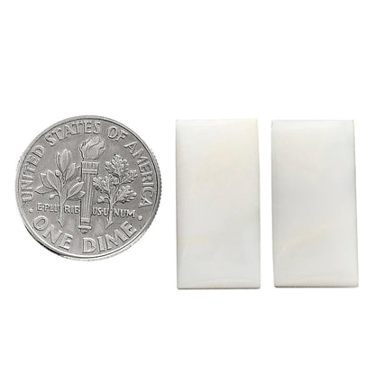 White Opal Pair 10.10x20.1x4.7 mm Baguette Shape Polished Gemstone LS77-04867