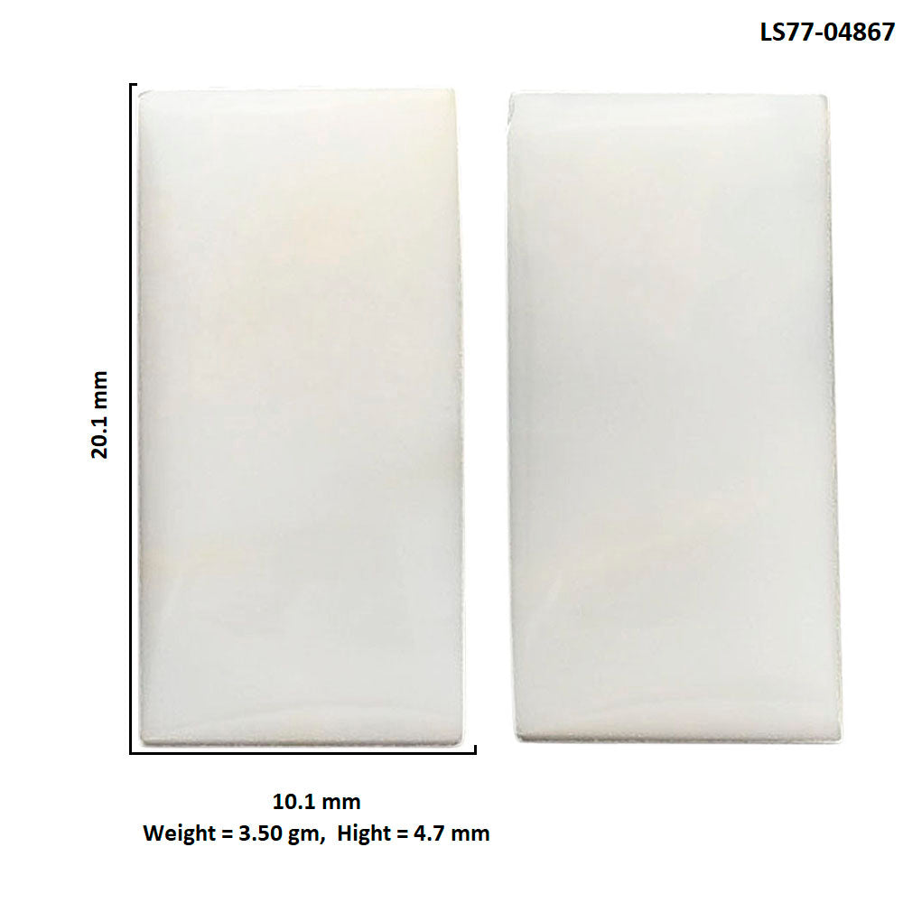 White Opal Pair 10.10x20.1x4.7 mm Baguette Shape Polished Gemstone LS77-04867