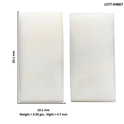 White Opal Pair 10.10x20.1x4.7 mm Baguette Shape Polished Gemstone LS77-04867