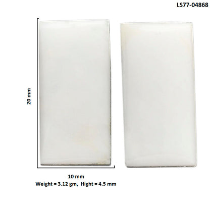 White Opal Pair 10x20x4.5 mm Baguette Shape Polished Gemstone LS77-04868
