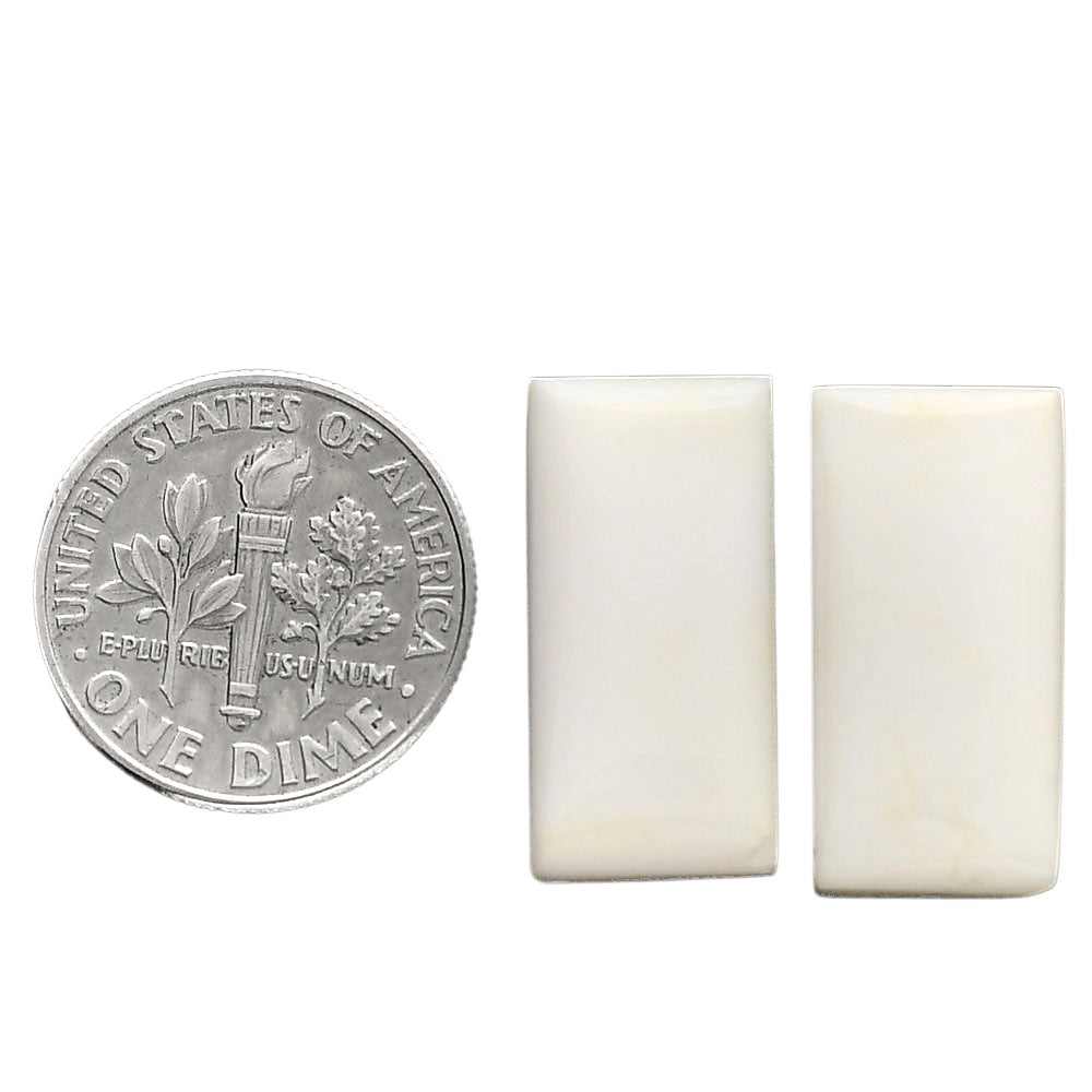 White Opal Pair 10x20x5 mm Baguette Shape Polished Gemstone LS77-04869