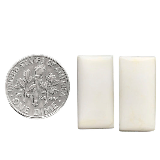 White Opal Pair 10x20x5 mm Baguette Shape Polished Gemstone LS77-04869