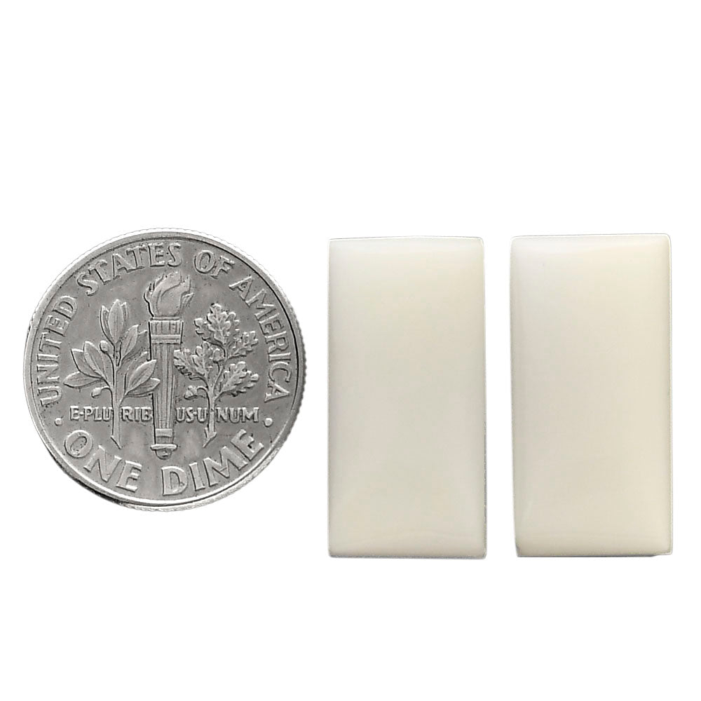 White Opal Pair 10x20x4.5 mm Baguette Shape Polished Gemstone LS77-04870