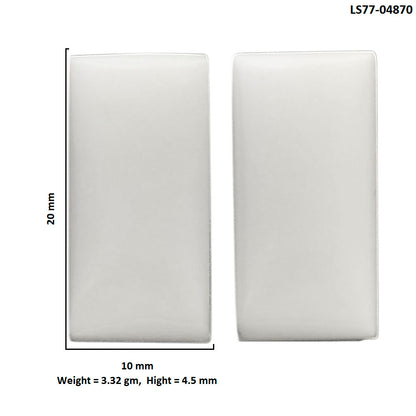 White Opal Pair 10x20x4.5 mm Baguette Shape Polished Gemstone LS77-04870