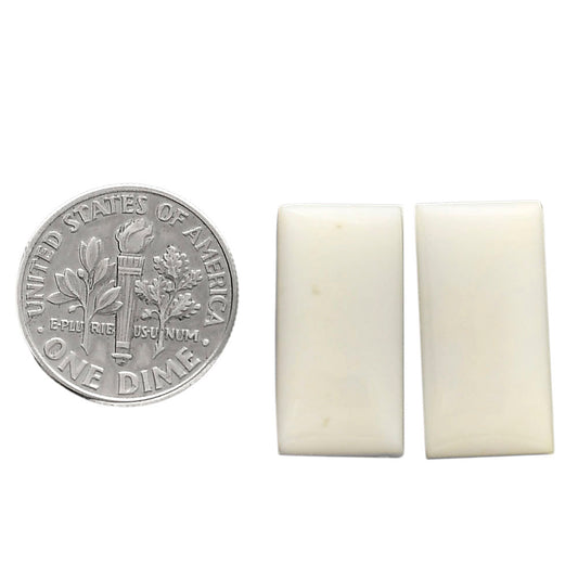 White Opal Pair 10.2x20x5 mm Baguette Shape Polished Gemstone LS77-04871