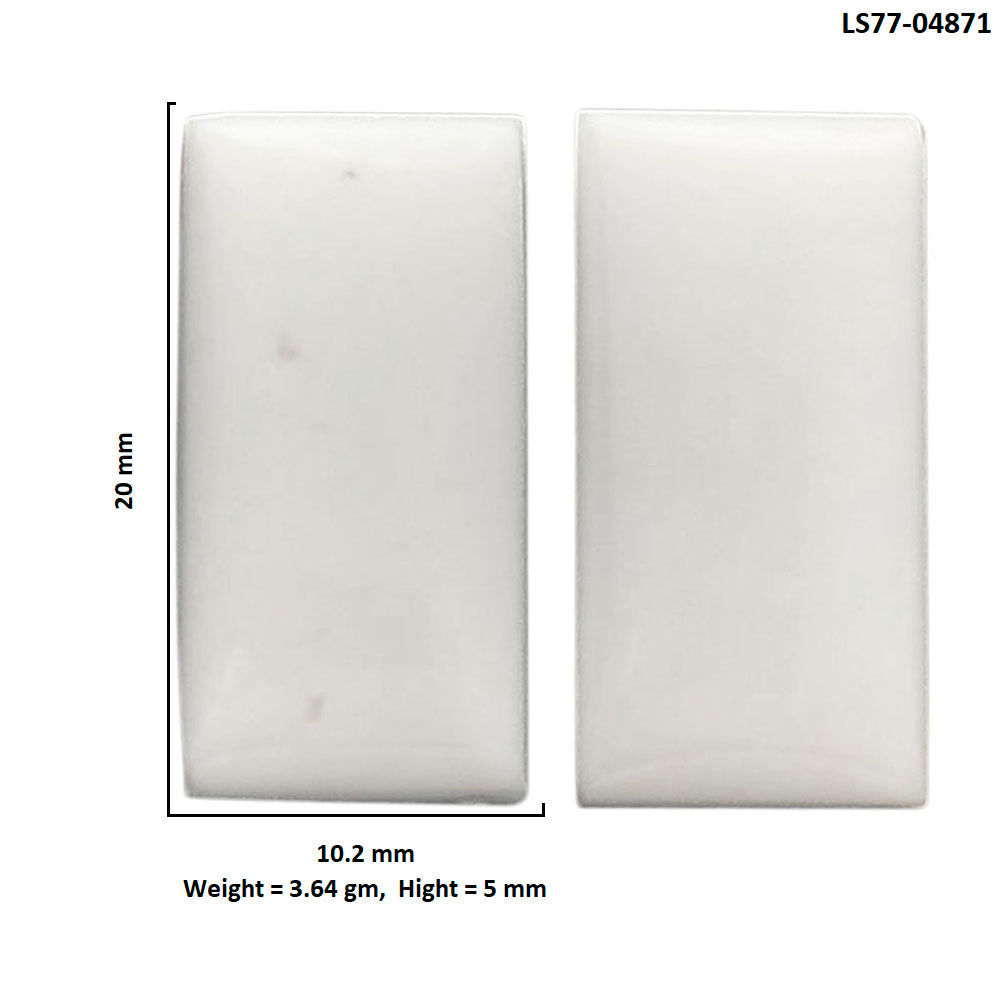 White Opal Pair 10.2x20x5 mm Baguette Shape Polished Gemstone LS77-04871