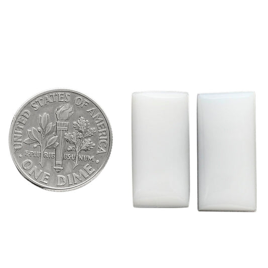 White Opal Pair 10x20x4.7 mm Baguette Shape Polished Gemstone LS77-04872