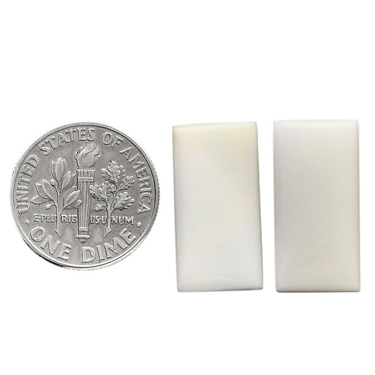 White Opal Pair 10x20x4.5 mm Baguette Shape Polished Gemstone LS77-04873