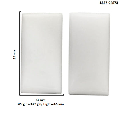 White Opal Pair 10x20x4.5 mm Baguette Shape Polished Gemstone LS77-04873