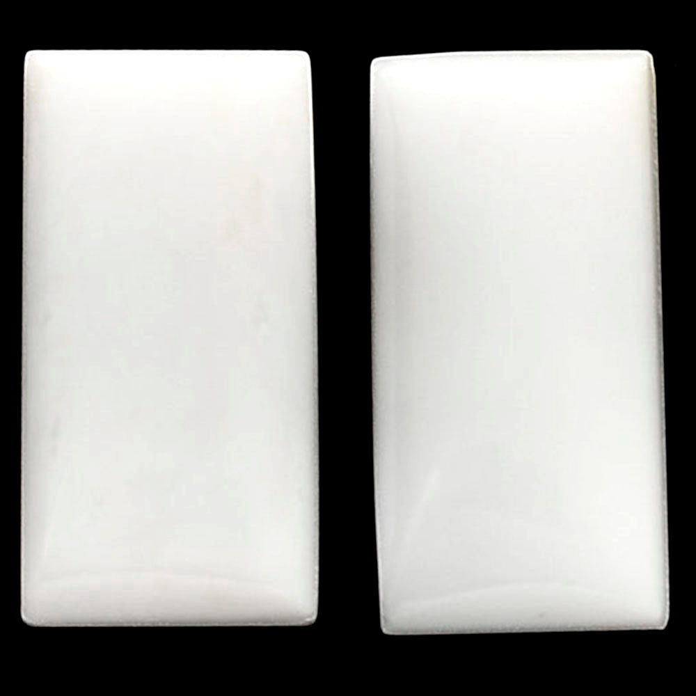 White Opal Pair 10x20x4.5 mm Baguette Shape Polished Gemstone LS77-04874