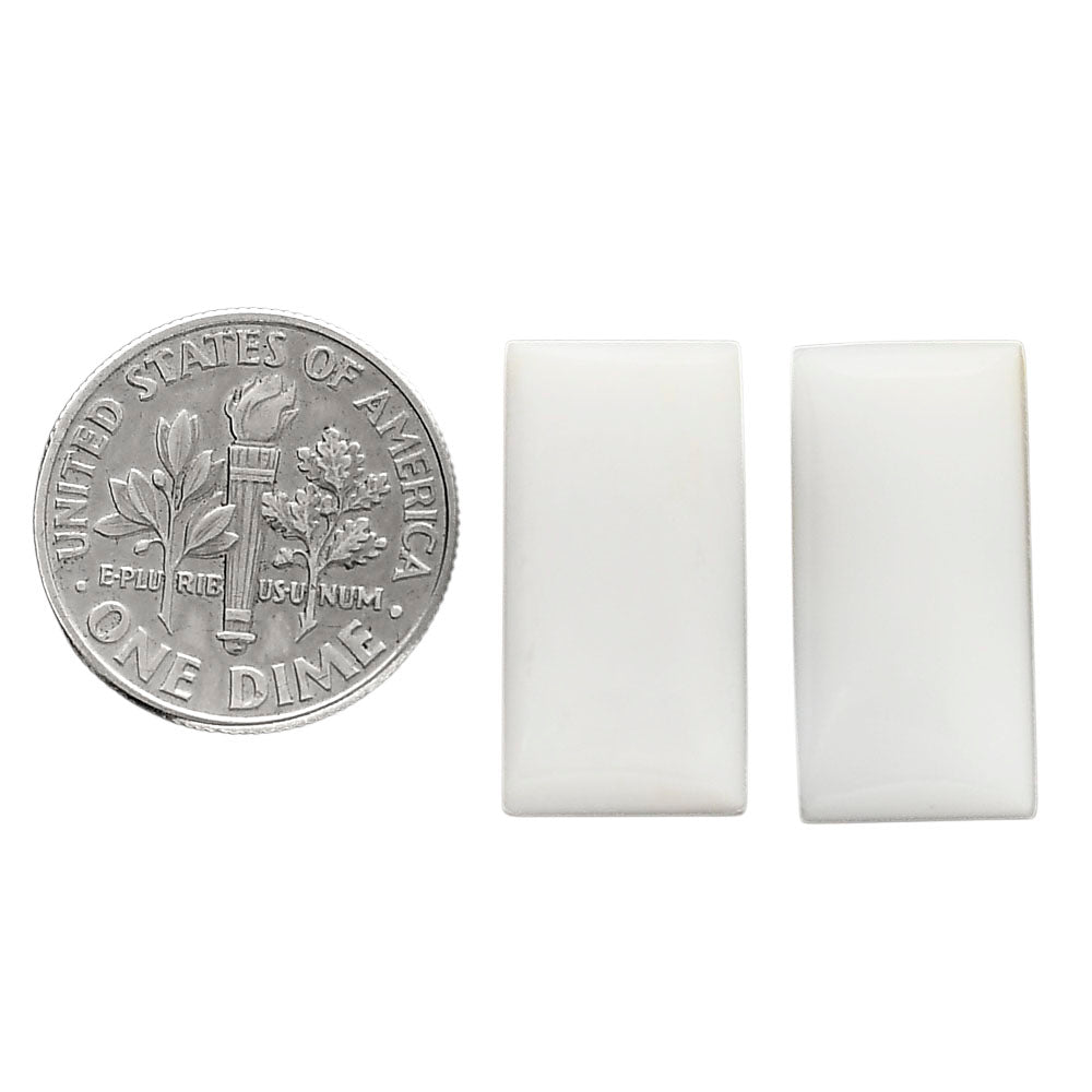 White Opal Pair 10x20x4.5 mm Baguette Shape Polished Gemstone LS77-04874