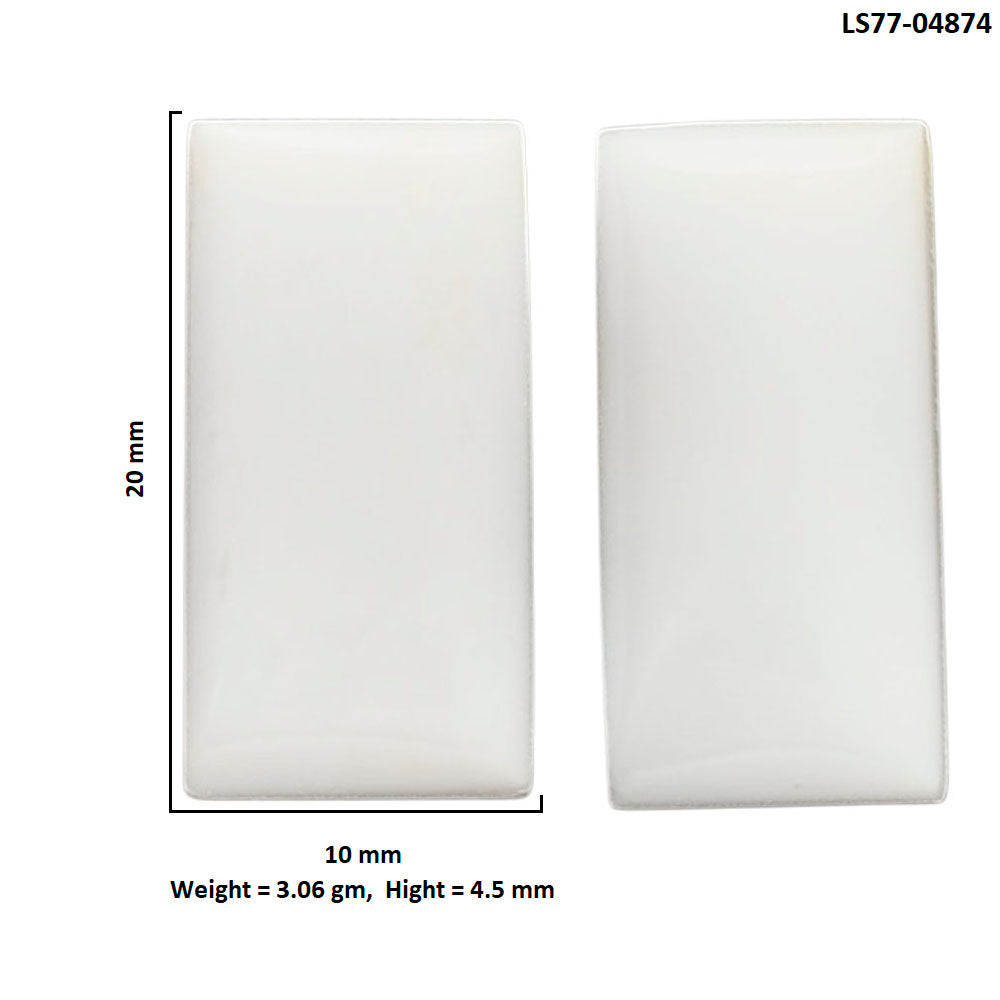 White Opal Pair 10x20x4.5 mm Baguette Shape Polished Gemstone LS77-04874