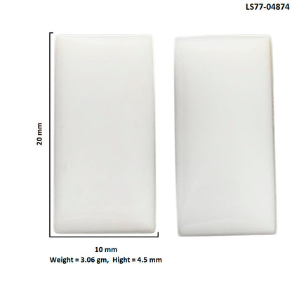 White Opal Pair 10x20x4.5 mm Baguette Shape Polished Gemstone LS77-04874