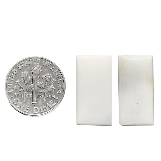 White Opal Pair 10.3x20.5x5 mm Baguette Shape Polished Gemstone LS77-04875