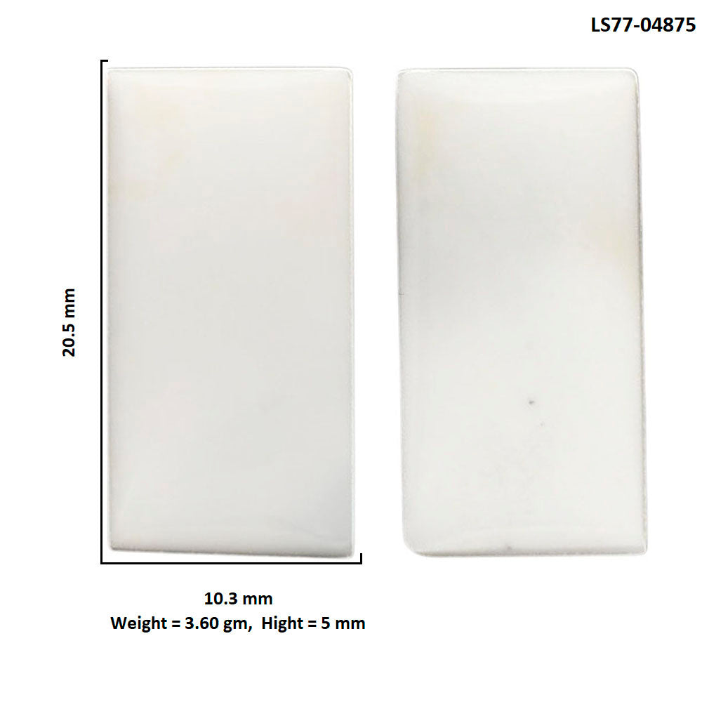 White Opal Pair 10.3x20.5x5 mm Baguette Shape Polished Gemstone LS77-04875