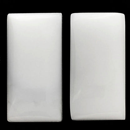 White Opal Pair 10x20x4.5 mm Baguette Shape Polished Gemstone LS77-04876