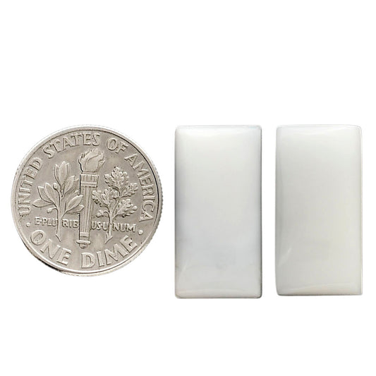 White Opal Pair 10x20x4.5 mm Baguette Shape Polished Gemstone LS77-04876