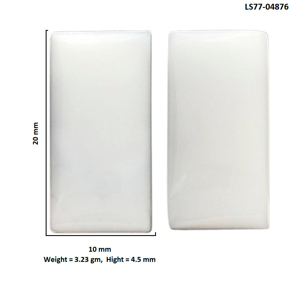 White Opal Pair 10x20x4.5 mm Baguette Shape Polished Gemstone LS77-04876